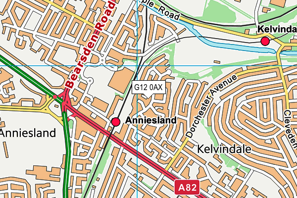 G12 0AX map - OS VectorMap District (Ordnance Survey)