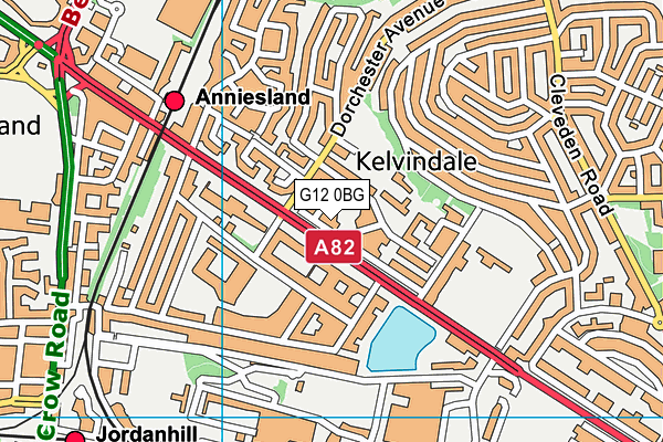 G12 0BG map - OS VectorMap District (Ordnance Survey)