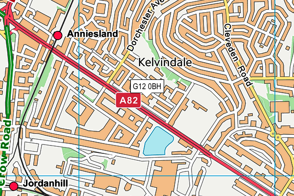 G12 0BH map - OS VectorMap District (Ordnance Survey)