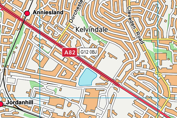 G12 0BJ map - OS VectorMap District (Ordnance Survey)