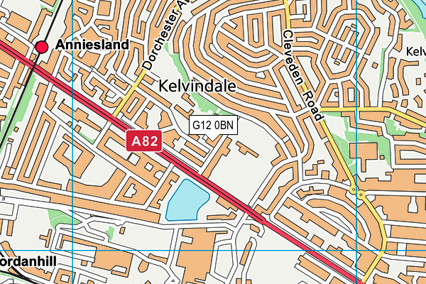 G12 0BN map - OS VectorMap District (Ordnance Survey)