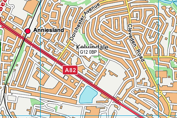 G12 0BP map - OS VectorMap District (Ordnance Survey)