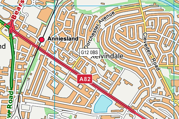 G12 0BS map - OS VectorMap District (Ordnance Survey)