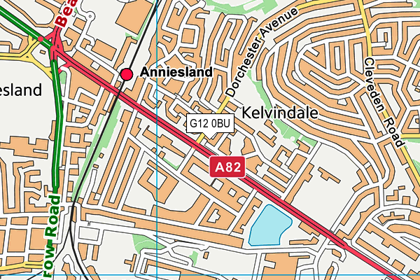 G12 0BU map - OS VectorMap District (Ordnance Survey)