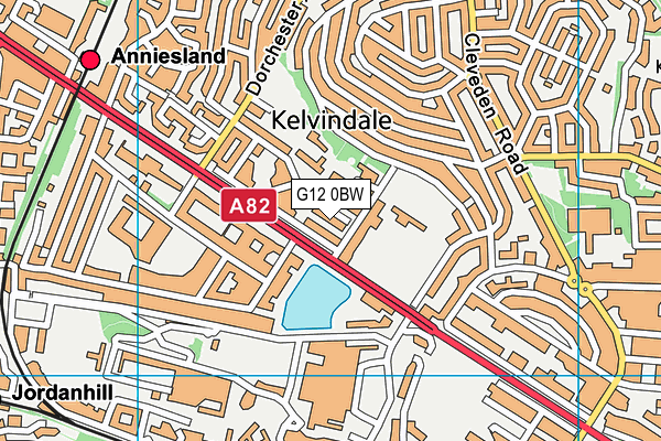 G12 0BW map - OS VectorMap District (Ordnance Survey)