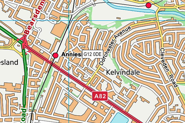 G12 0DE map - OS VectorMap District (Ordnance Survey)