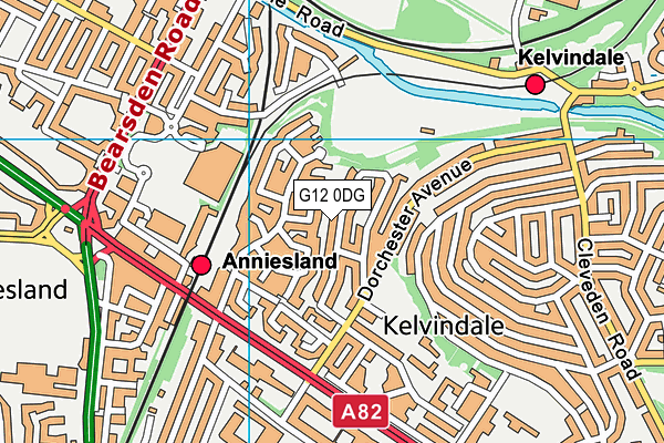 G12 0DG map - OS VectorMap District (Ordnance Survey)