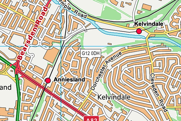 G12 0DH map - OS VectorMap District (Ordnance Survey)