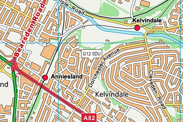 G12 0DU map - OS VectorMap District (Ordnance Survey)