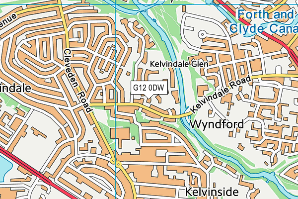 G12 0DW map - OS VectorMap District (Ordnance Survey)