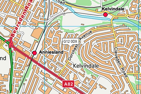 G12 0DX map - OS VectorMap District (Ordnance Survey)