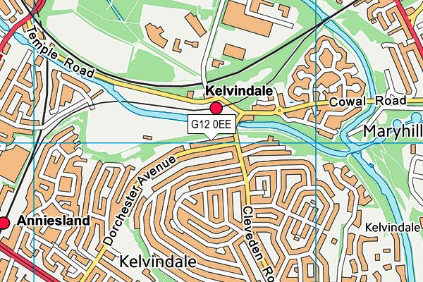 G12 0EE map - OS VectorMap District (Ordnance Survey)