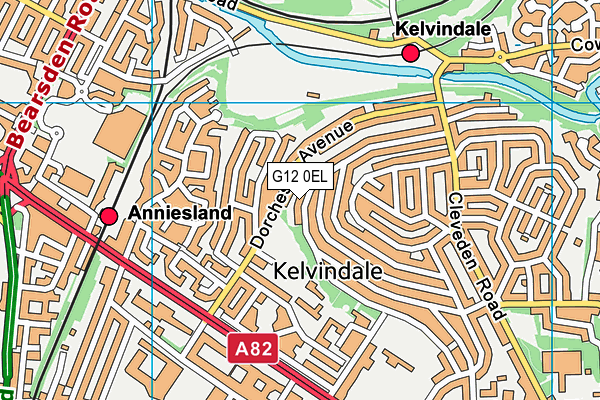 G12 0EL map - OS VectorMap District (Ordnance Survey)