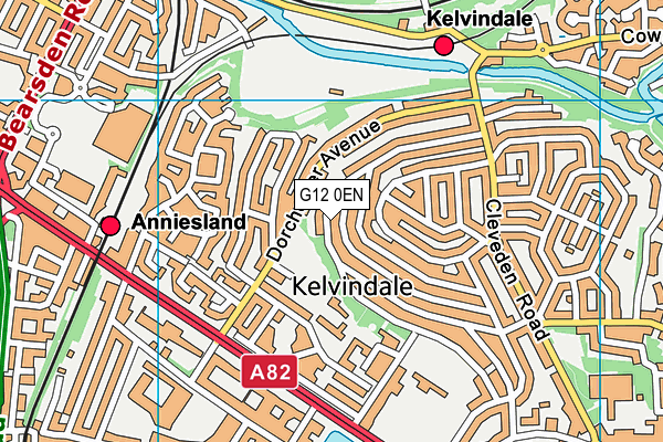 G12 0EN map - OS VectorMap District (Ordnance Survey)