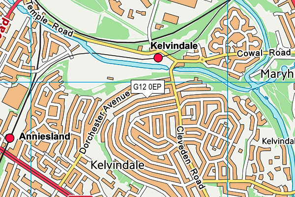 G12 0EP map - OS VectorMap District (Ordnance Survey)