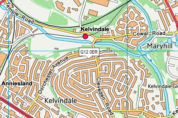 G12 0ER map - OS VectorMap District (Ordnance Survey)