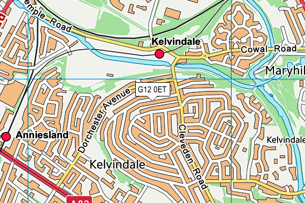 G12 0ET map - OS VectorMap District (Ordnance Survey)