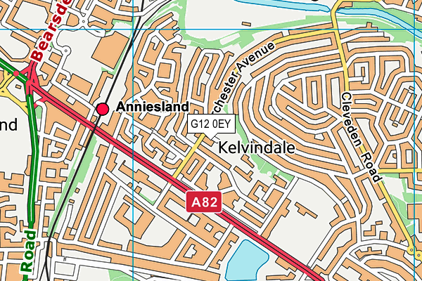 G12 0EY map - OS VectorMap District (Ordnance Survey)