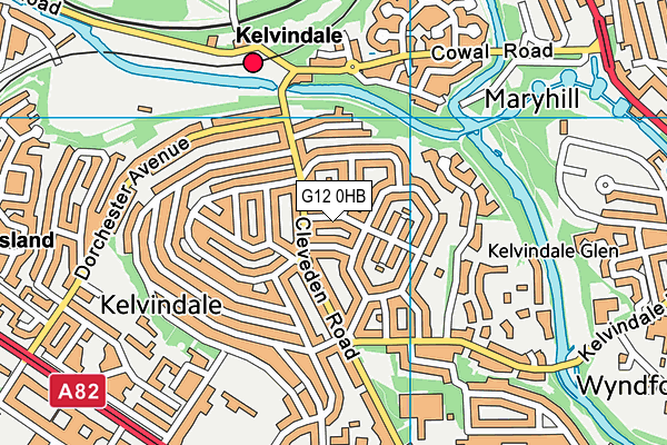 G12 0HB map - OS VectorMap District (Ordnance Survey)