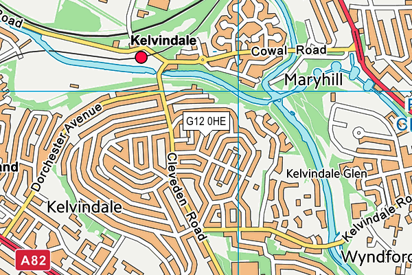 G12 0HE map - OS VectorMap District (Ordnance Survey)