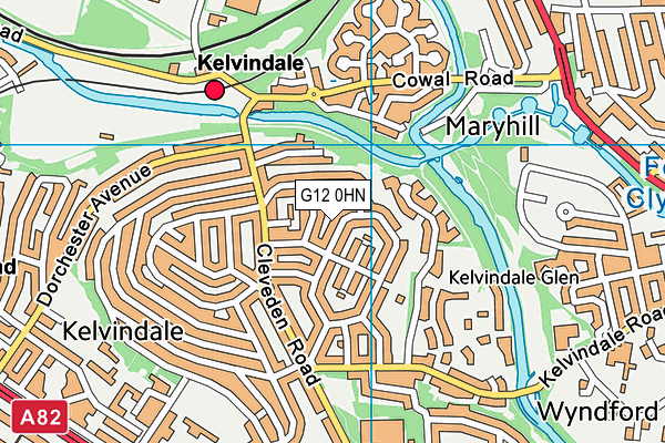 G12 0HN map - OS VectorMap District (Ordnance Survey)