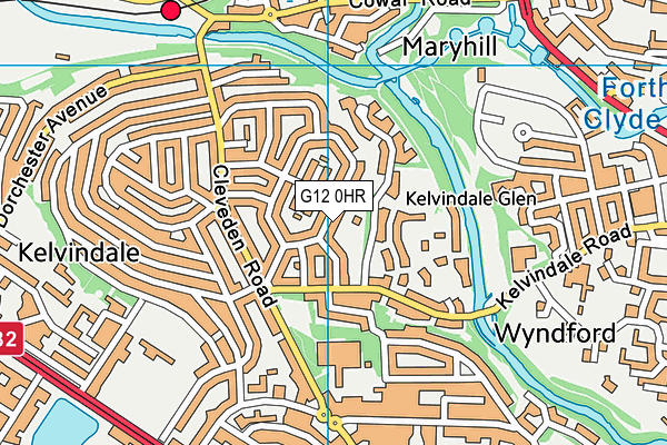 G12 0HR map - OS VectorMap District (Ordnance Survey)