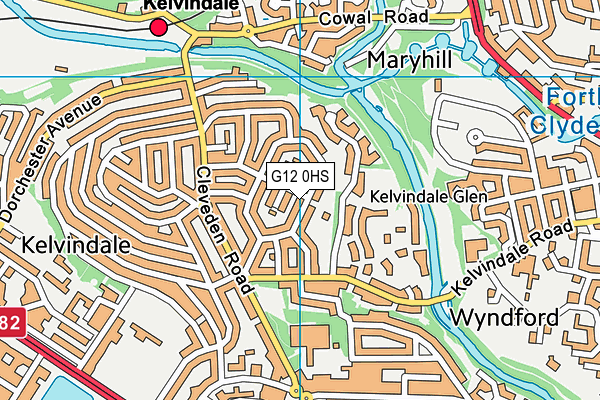 G12 0HS map - OS VectorMap District (Ordnance Survey)