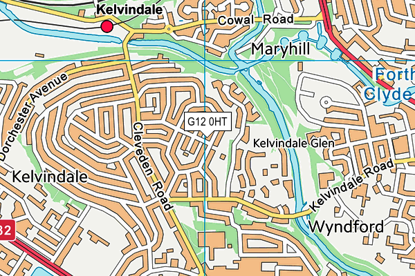 G12 0HT map - OS VectorMap District (Ordnance Survey)