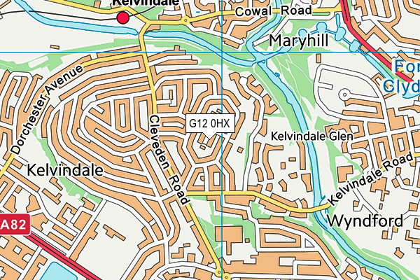 G12 0HX map - OS VectorMap District (Ordnance Survey)