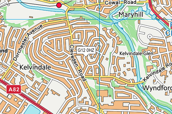 G12 0HZ map - OS VectorMap District (Ordnance Survey)