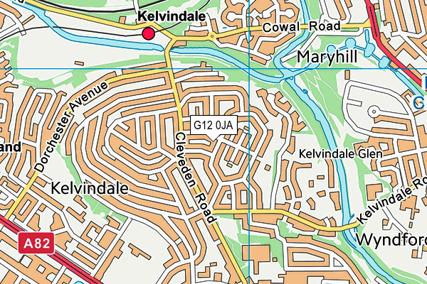 G12 0JA map - OS VectorMap District (Ordnance Survey)