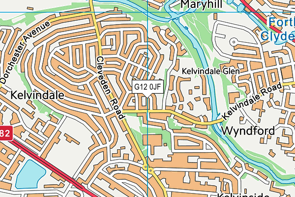 G12 0JF map - OS VectorMap District (Ordnance Survey)