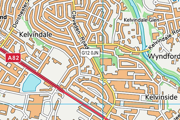 G12 0JN map - OS VectorMap District (Ordnance Survey)