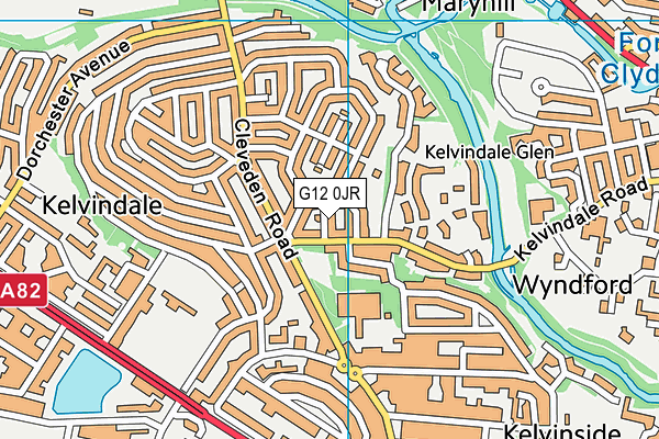 G12 0JR map - OS VectorMap District (Ordnance Survey)