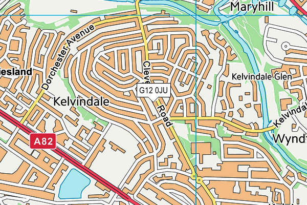 G12 0JU map - OS VectorMap District (Ordnance Survey)