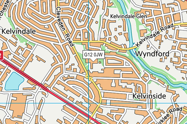 G12 0JW map - OS VectorMap District (Ordnance Survey)