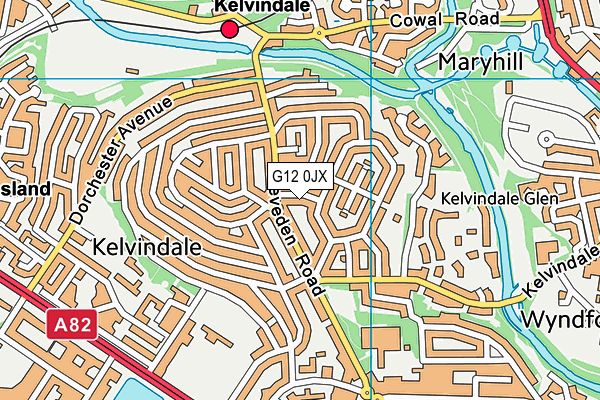 G12 0JX map - OS VectorMap District (Ordnance Survey)