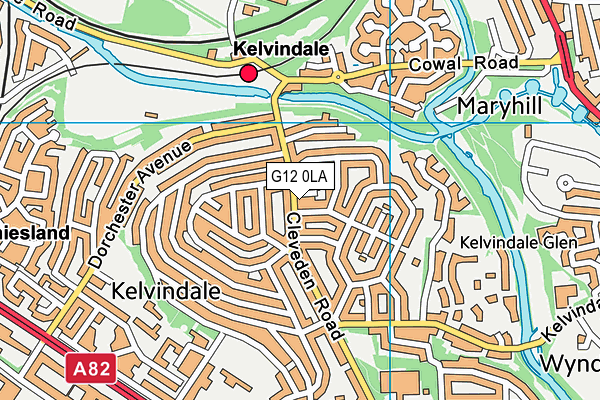 G12 0LA map - OS VectorMap District (Ordnance Survey)