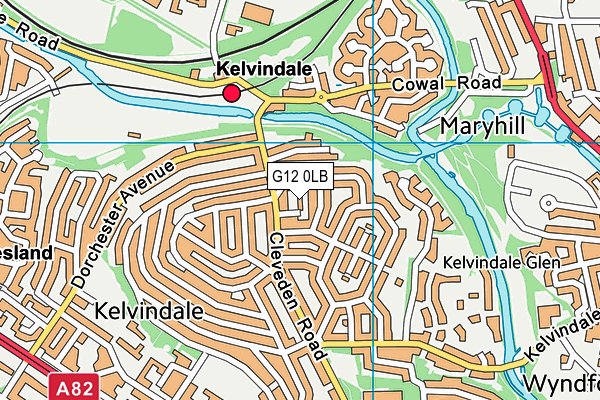 G12 0LB map - OS VectorMap District (Ordnance Survey)