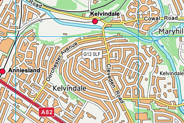 G12 0LF map - OS VectorMap District (Ordnance Survey)