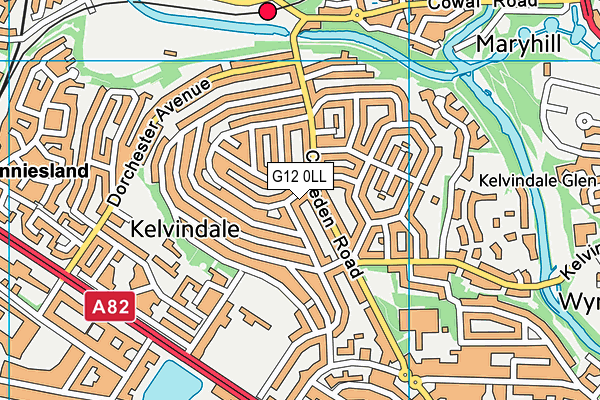 G12 0LL map - OS VectorMap District (Ordnance Survey)