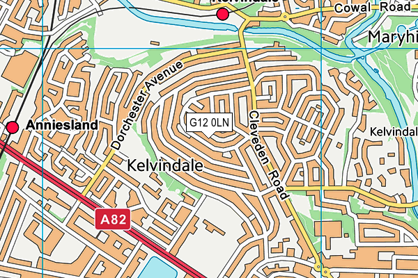 G12 0LN map - OS VectorMap District (Ordnance Survey)