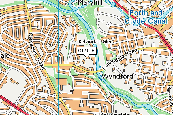 G12 0LR map - OS VectorMap District (Ordnance Survey)