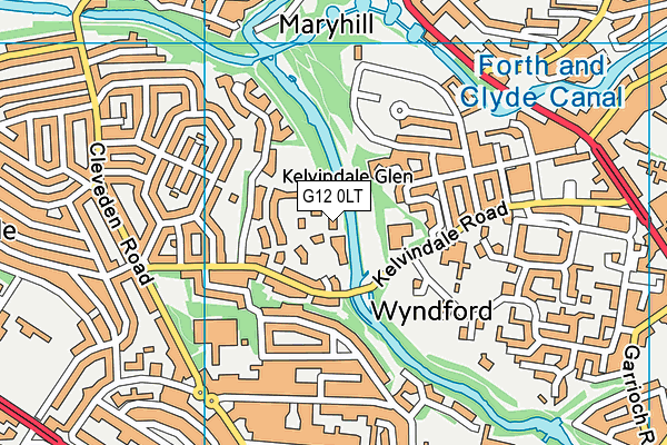 G12 0LT map - OS VectorMap District (Ordnance Survey)