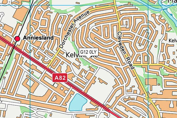 G12 0LY map - OS VectorMap District (Ordnance Survey)