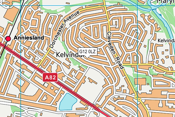 G12 0LZ map - OS VectorMap District (Ordnance Survey)