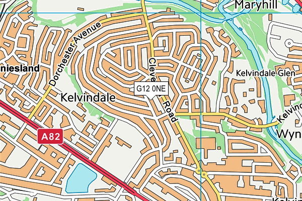 G12 0NE map - OS VectorMap District (Ordnance Survey)