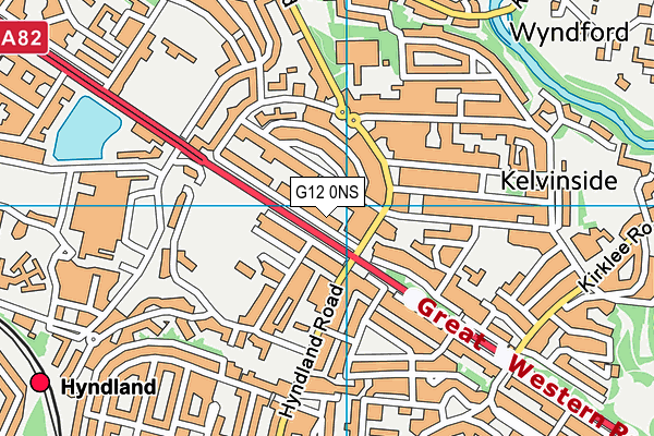 G12 0NS map - OS VectorMap District (Ordnance Survey)