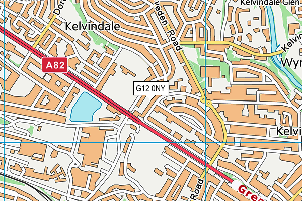 G12 0NY map - OS VectorMap District (Ordnance Survey)