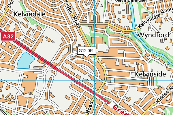 G12 0PJ map - OS VectorMap District (Ordnance Survey)